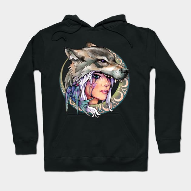 Wolf & Swallow - Art Nouveau Medallion [FOREST] Hoodie by Lix